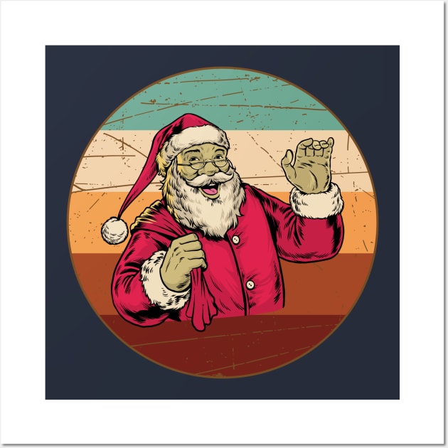 Retro Santa Claus Wall Art by be yourself. design